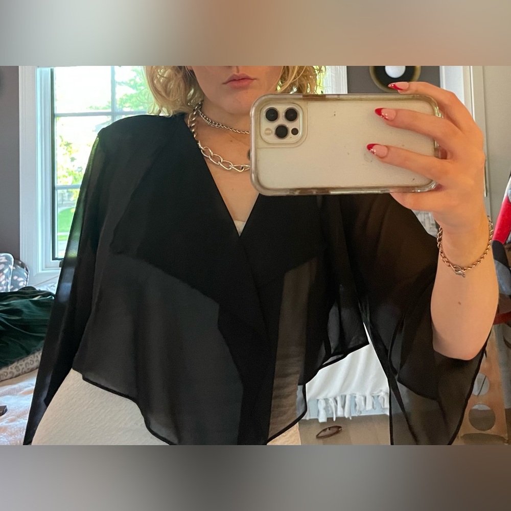 size medium draped chiffon cover up.